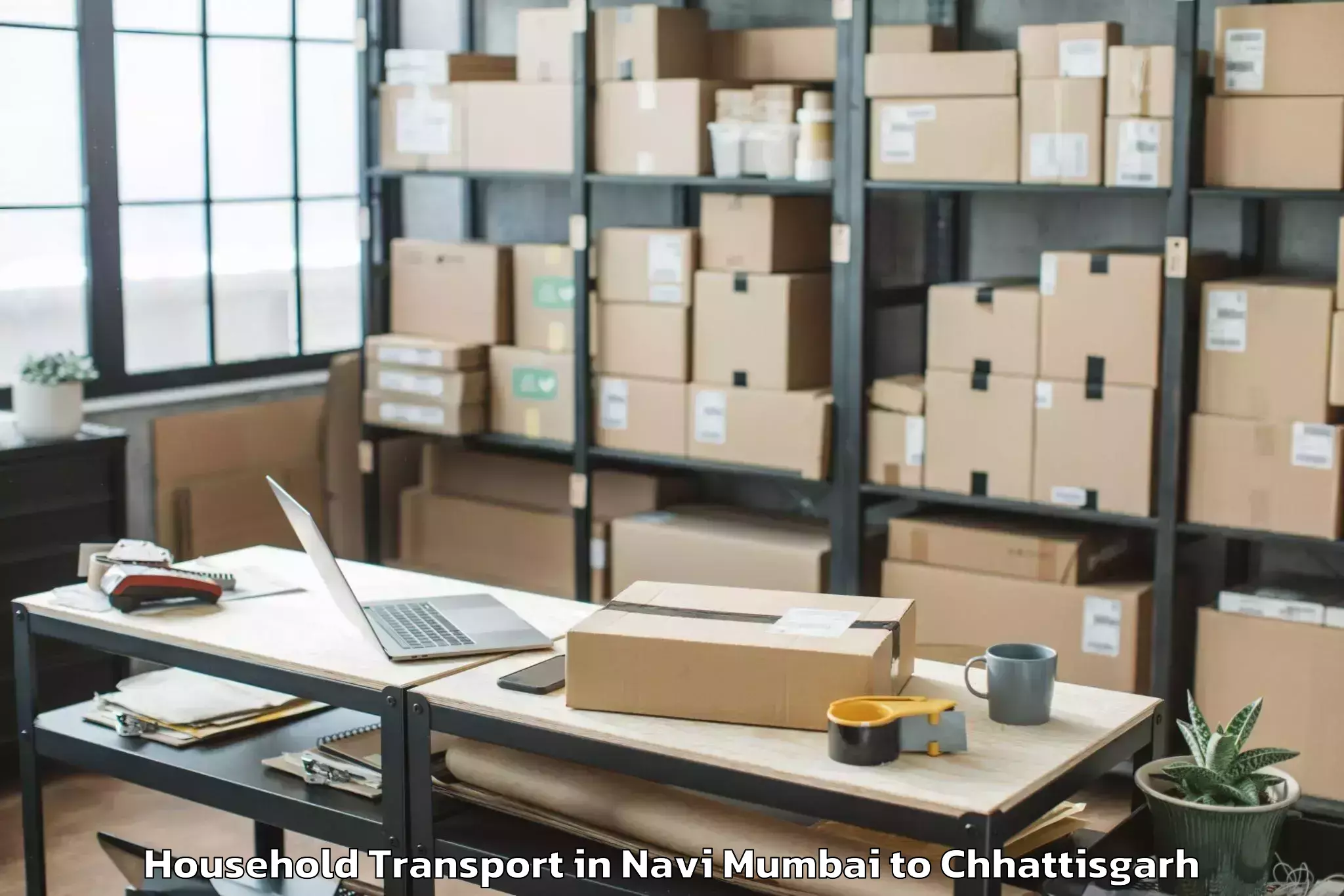 Book Navi Mumbai to Khairagarh Household Transport